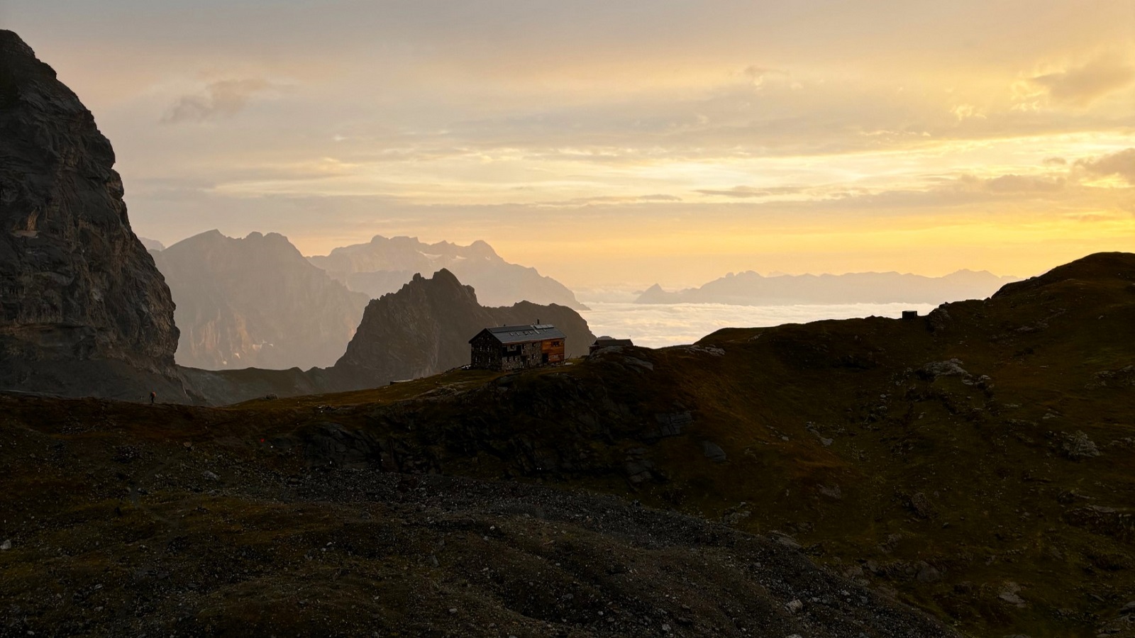 Übernachtung auf der Alpenüberquerung durch die Schweiz