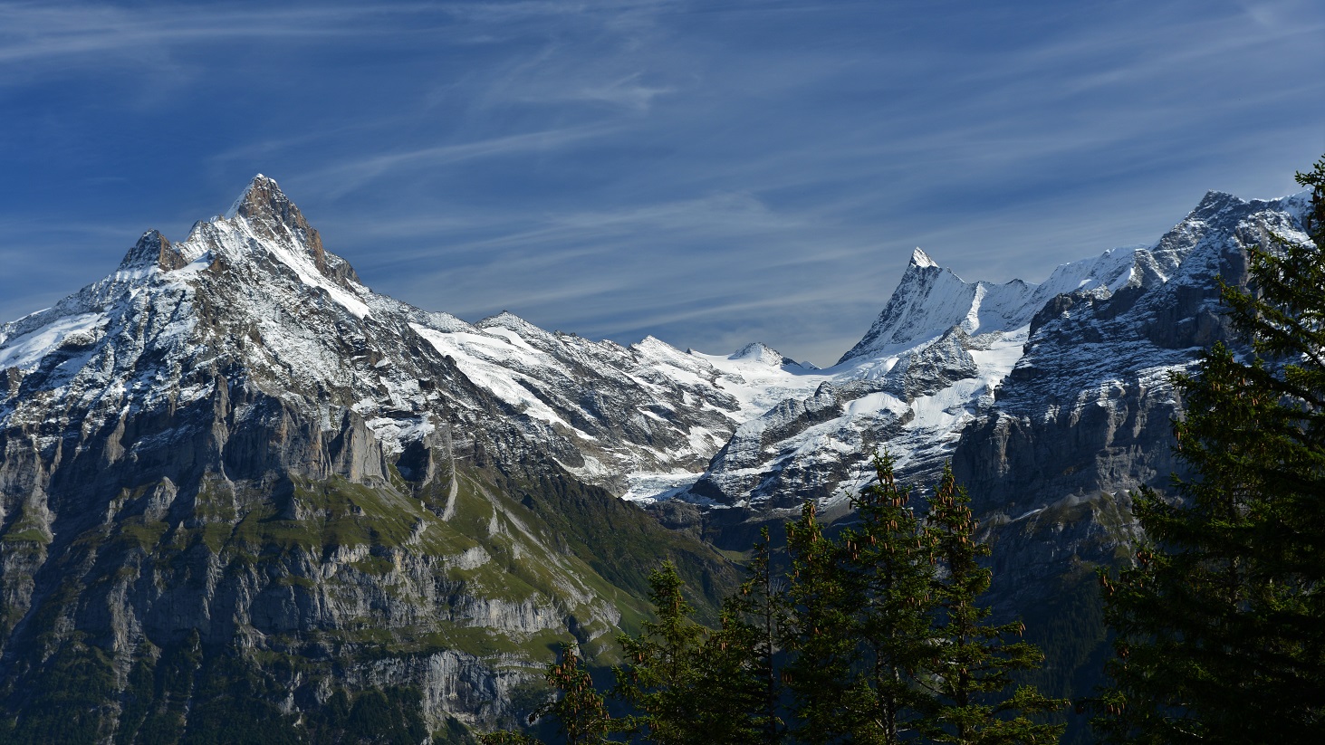 Schreckhorn und Finsteraarhorn