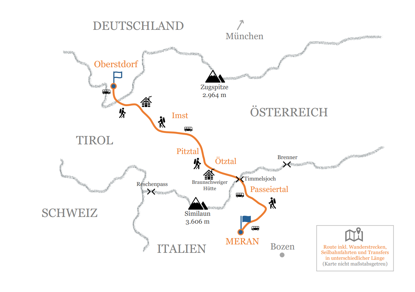 Routenplan: E5 kurz und knackig