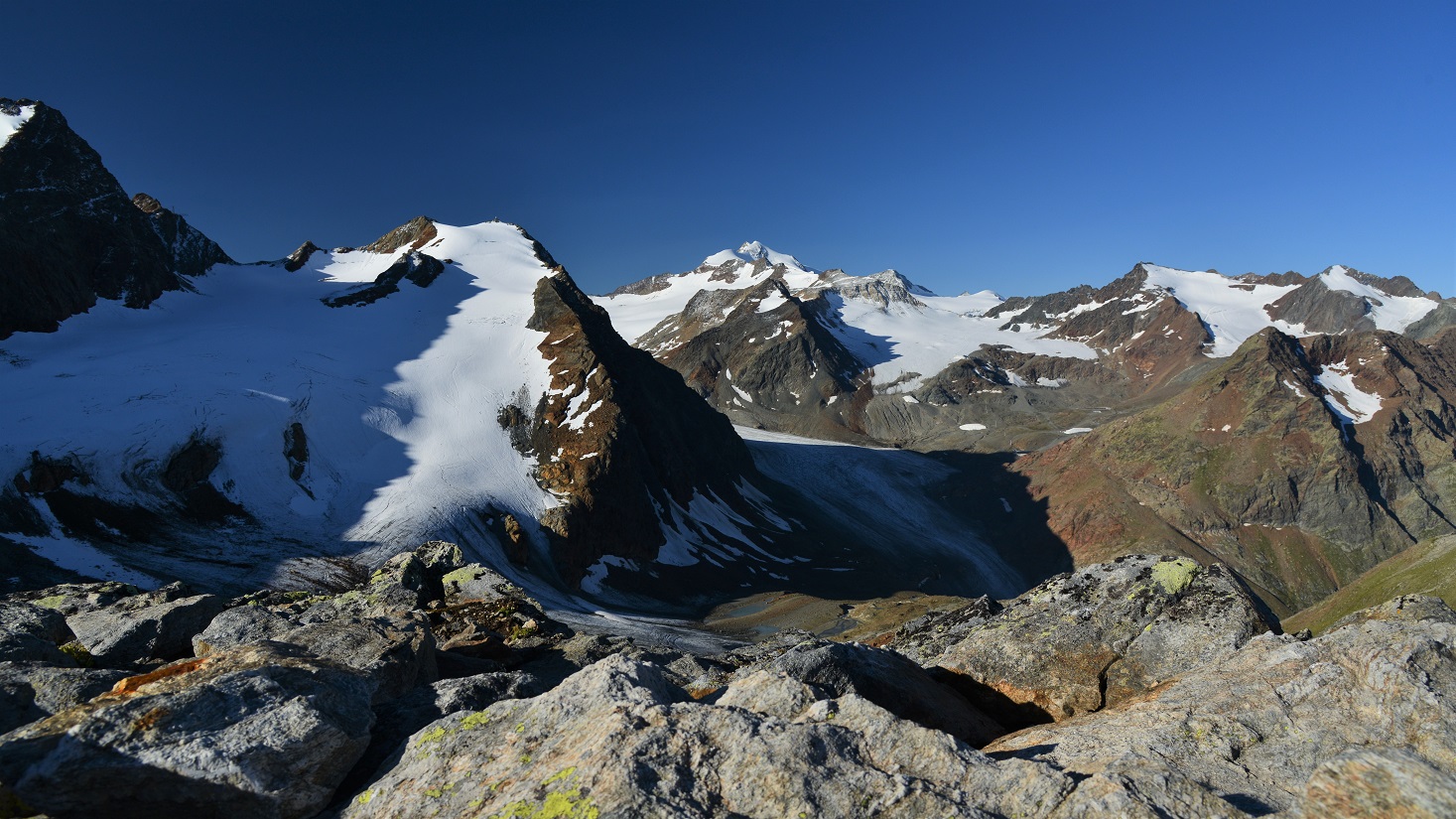 Blick zur Wildspitze vom Pitztaler Jöchle aus