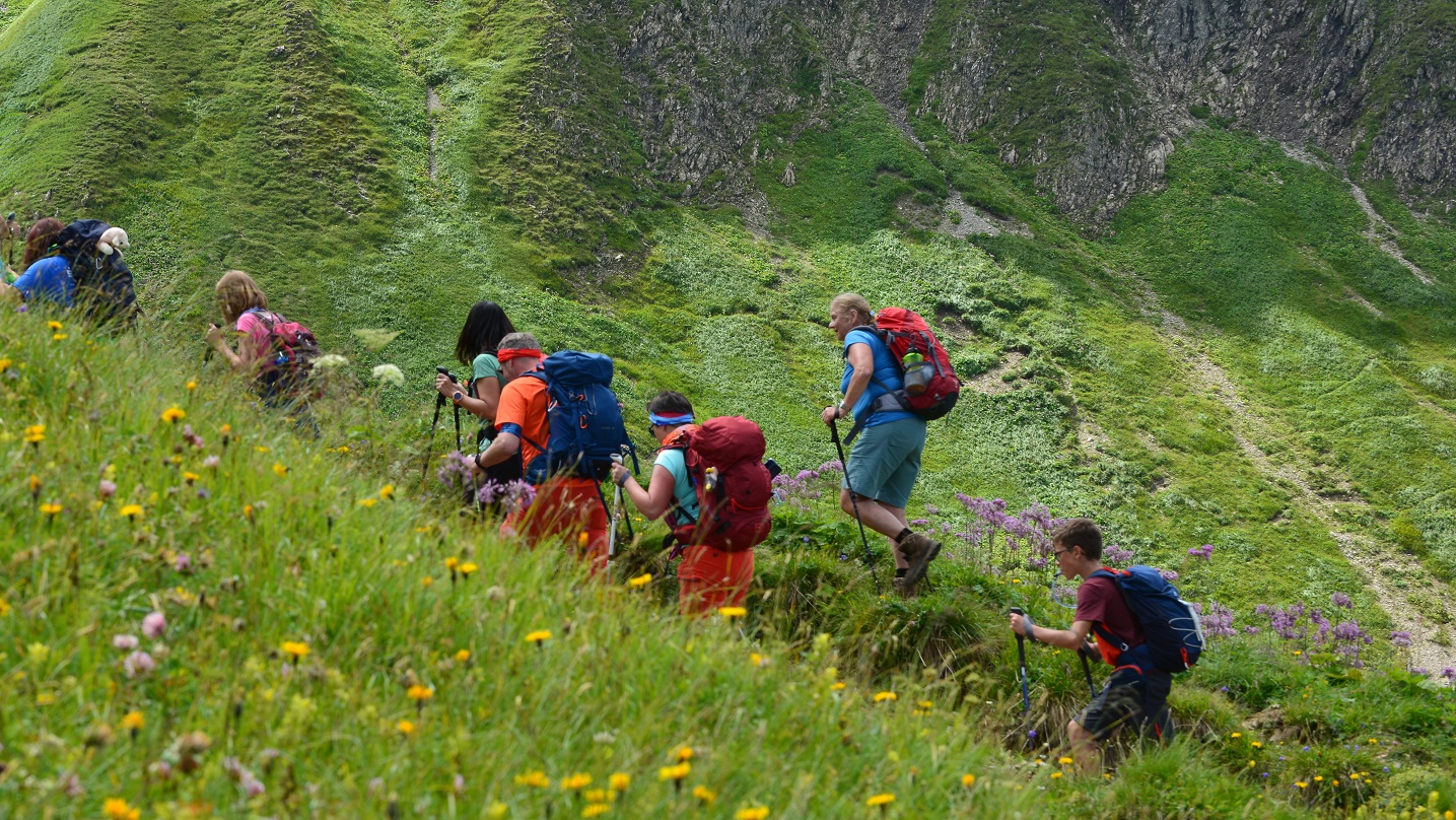 Aufstieg zum Steinjöchl im Lechtal