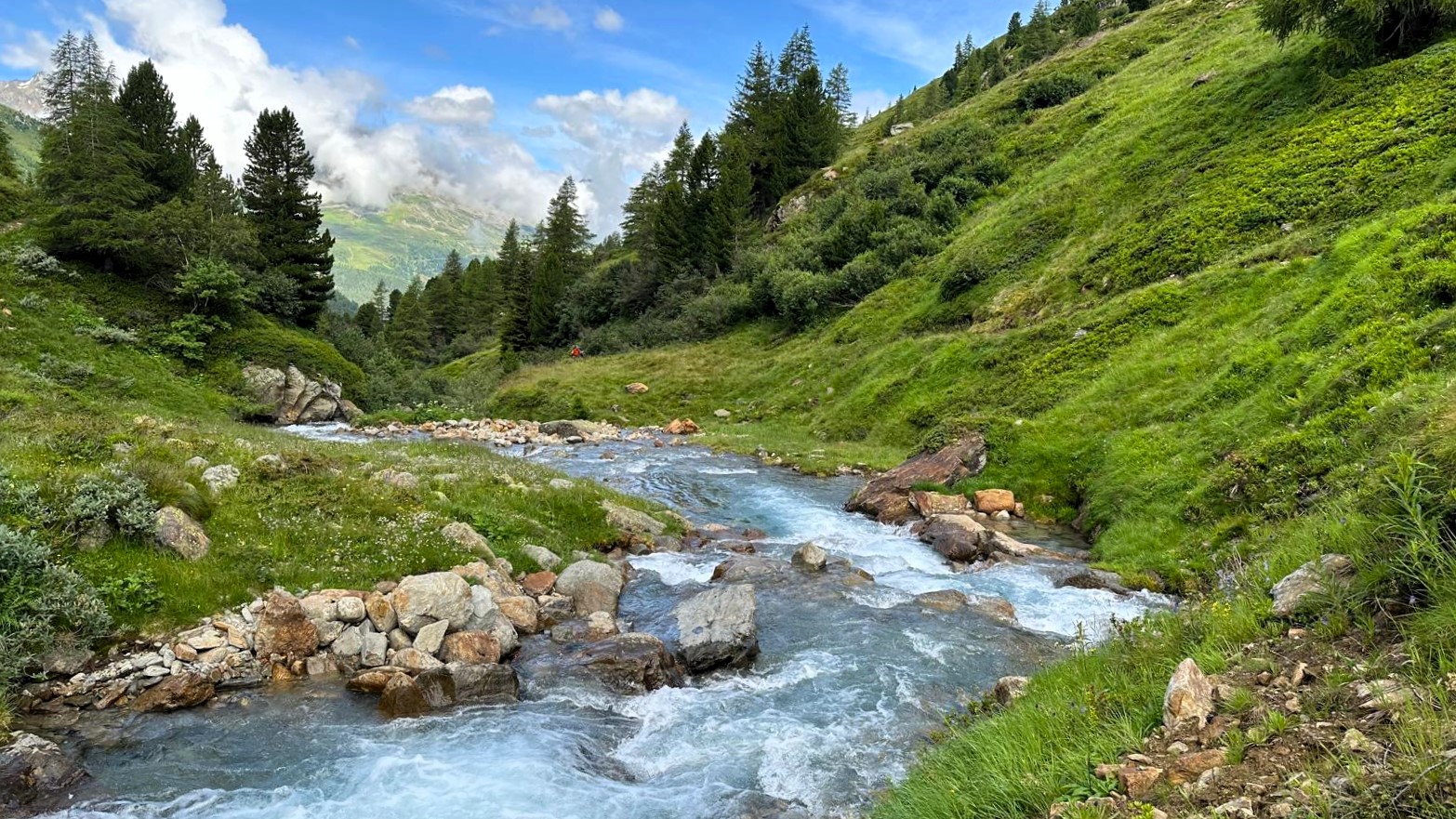 Auf der Alpenüberquerung E5 am Timmelsbach